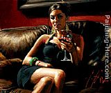 Fabian Perez Red on Red V painting